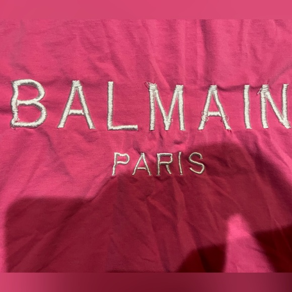 Balmain Paris pink gold buttons Short Sleeve Tee luxury S M - Picture 2 of 5